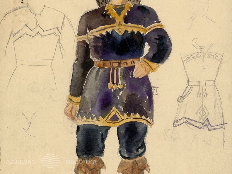 Tautvilo kostiumo eskizas Vinco Krėvės Mickevičiaus dramai „Šarūnas“.