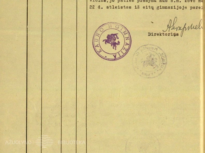 Kauno „Aušros“ mergaičių gimnazijos lietuvių kalbos mokytojo 