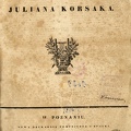 Poezye Juliana Korsaka / J. Korsak. – Poznan, 1833