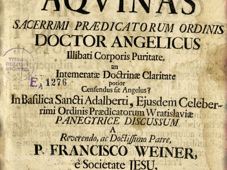 Erothema oratorium an Divus Thomas Aquinas :