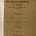 Die Glaubenspaltung in Litauen im XVI Jahrhundert bis zur Ankunft der Jesuiten im Jahre 1569