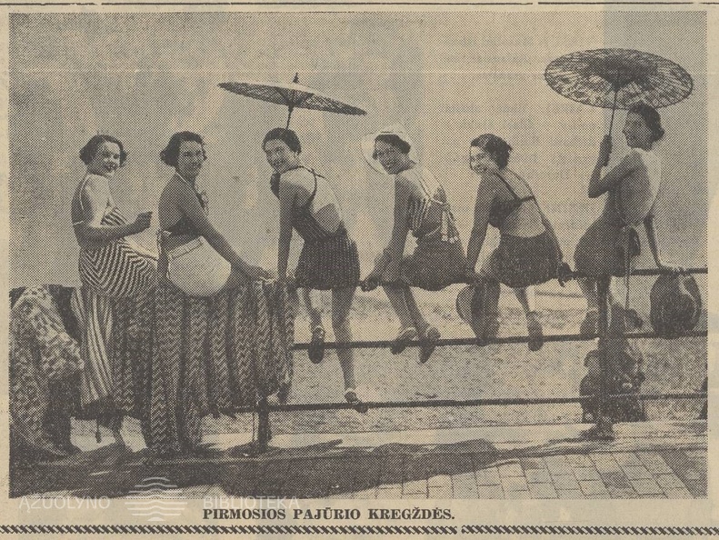 „Pirmosios pajūrio kregždės“. Sekmadienis, 1935, nr. 22, p. 8.