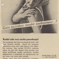 „Kas naudoja Nivea riešutinę alyvą, tas gali būti ilgesnį laiką saulėje“. Sekmadienis, 1939, nr. 29, p. 11