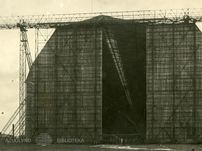 Dirižablio angaras Aleksoto aerodrome. 1919 m.