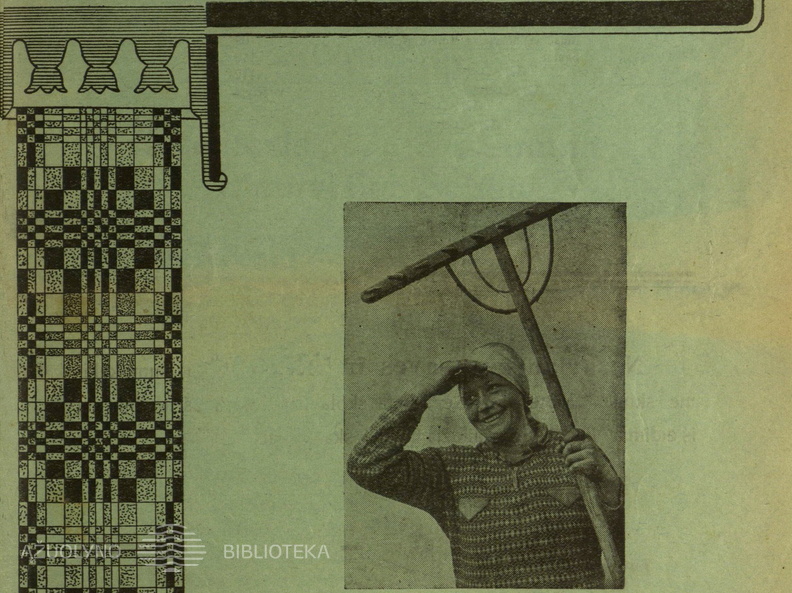 Tautinio stiliaus viršelis. Moteris.-1936, nr. 7, p. viršelis.