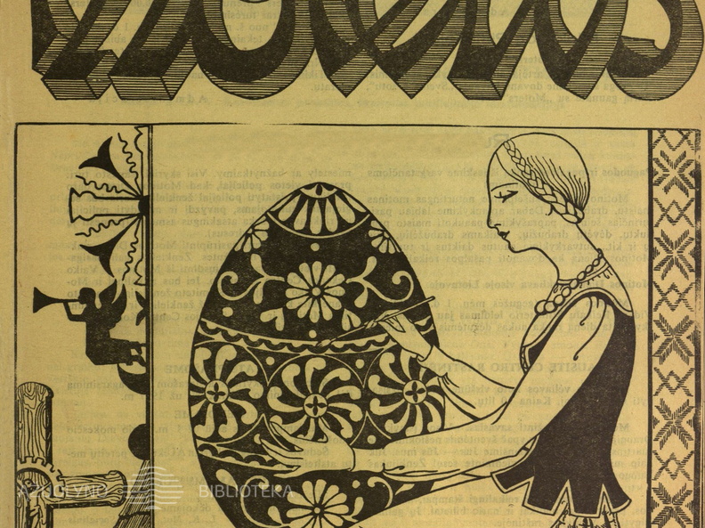 Tautinio stiliaus viršelis. Moteris.-1938, nr. 7, p. viršelis.