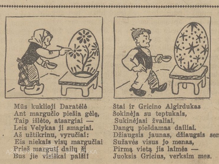 Pasiruošimas Velykoms. Jaunasis ūkininkas.-1934, nr. 13, p. 76.