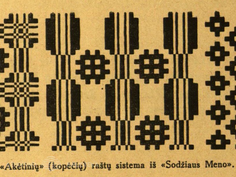 Rašto schema iš knygos „Sodžiaus menas. „Rinktiniai“ audiniai“. Moteris.-1928, nr. 6-7, p. 12.