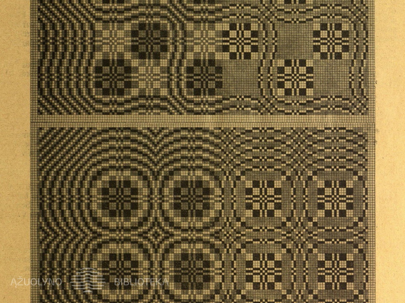 Rašto schema iš knygos „Sodžiaus menas. „Rinktiniai“ audiniai“. Moteris.-1928, nr. 6-7, p. 23.