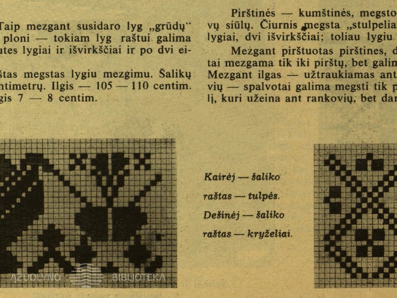 Tautinio stiliaus mezginiai (straipsnio pabaiga). Moteris.-1939, nr. 1, p. 8.