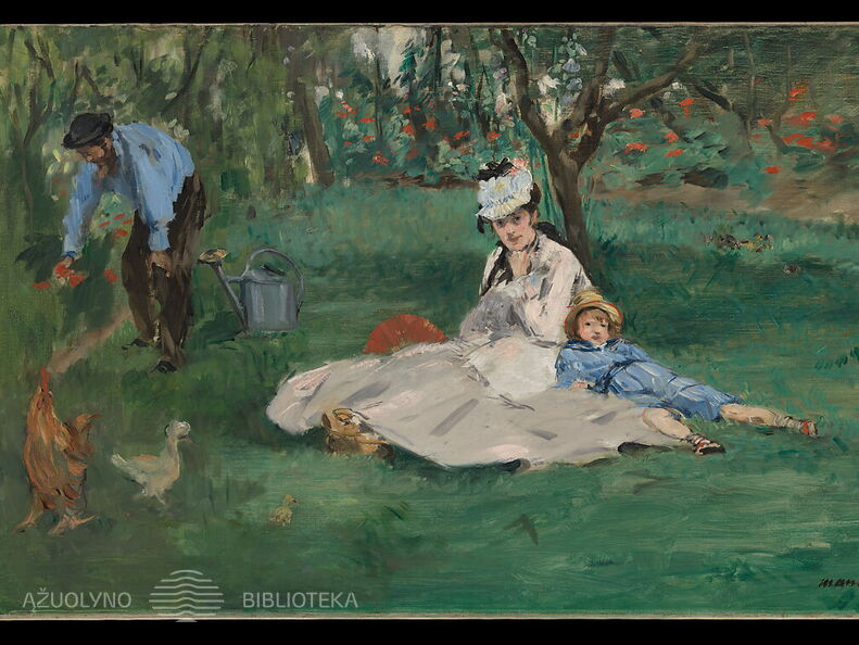 Eduaras Manė. Monė šeima savo sode Aržantėjuje. 1874 m.