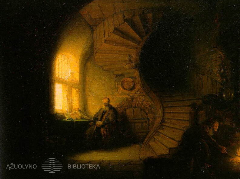 Rembrantas. Medituojantis filosofas. Apie 1632 m.