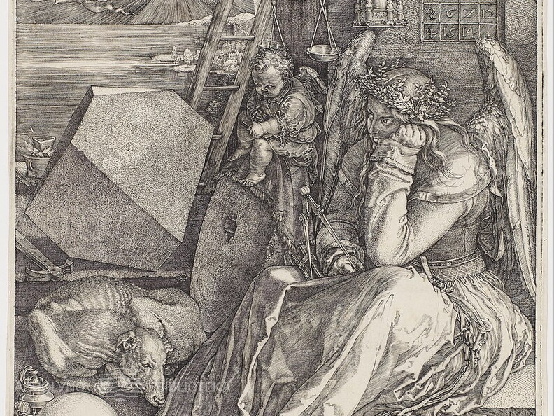 Albrechtas Diureris. Melancholija. 1514 m.