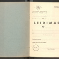 Radijo abonento knygelės pirmas puslapis. „Radijo abonento knygelė Nr.“ – Kaunas : Pašto valdyba, 1939.