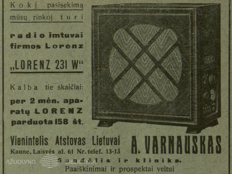 „Vienintelis atstovas Lietuvai A. Varnauskas“. Paštininkų žodis.-1931, nr. 12, p. nenumeruotas.