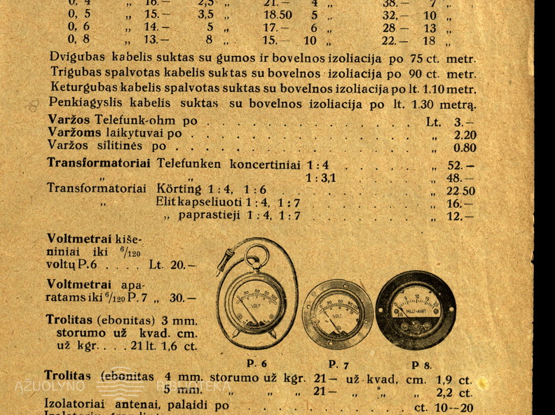 S. Brašiškio „Radio laboratorijos“ reklaminis leidinys. „Radio laboratorija: dalys ir medžiaga radio aparatams“: [reklama]. – Šiauliai: Savičo ir Šumkauskio spaustuvė, [1924].