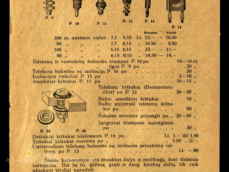 S. Brašiškio „Radio laboratorijos“ reklaminis leidinys. „Radio laboratorija: dalys ir medžiaga radio aparatams“: [reklama]. – Šiauliai: Savičo ir Šumkauskio spaustuvė, [1924].