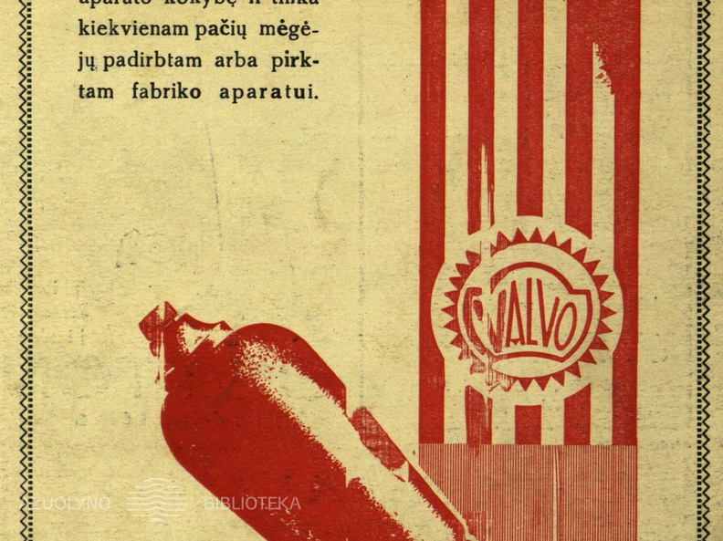 „Valvo tinka kiekvienam [...] radio aparatui.“ Meno dienos.-1934, nr. 1, p. nenumeruotas.