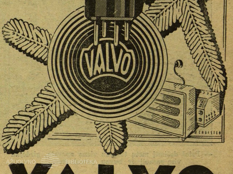 „Valvo radio lemputės geriausia dovana Kalėdoms.“ Radio bangos.-1933, nr. 33, p. nenumeruotas.