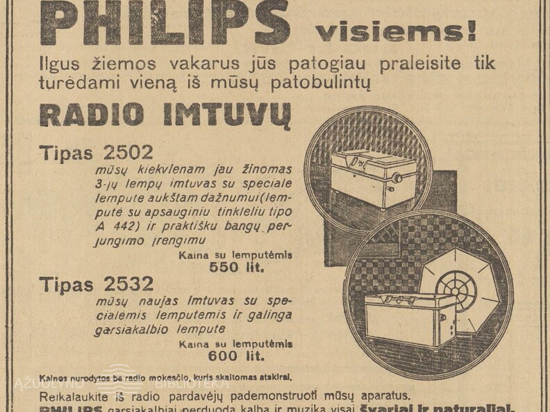 „Ilgus žiemos vakarus jūs patogiau praleisite...“ Mūsų rytojus.-1931, nr. 3, p. 10.