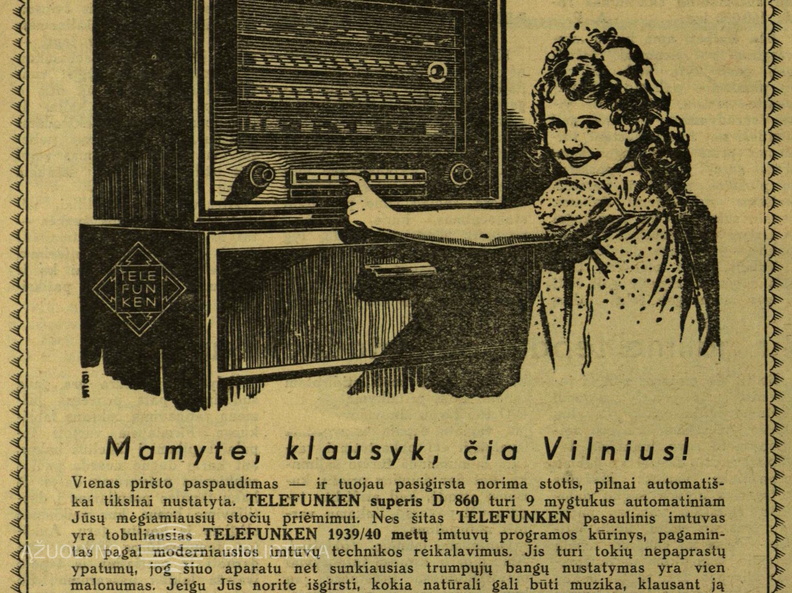 „Mamyte, klausyk, čia Vilnius!” Lietuvos sparnai.-1940, nr. 4, p. nenumeruotas.
