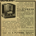 „Dėmesio! Telefunken išleidžia...“ Radio bangos.-1933, nr. 33, p. 4.
